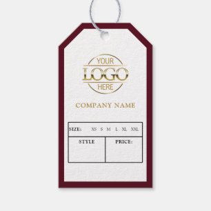 Modern Red Business Logo Clothing Price Hang Tag
