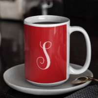Modern Red Chic and Stylish Custom Monogram