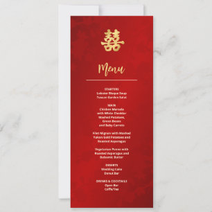 Modern Red Chinese Wedding  Invitation