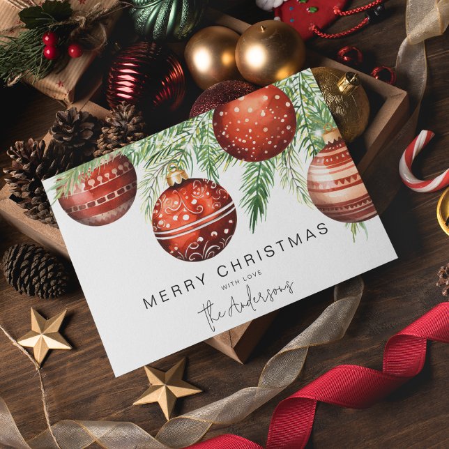 Modern Red Christmas Bauble  Invitation (Creator Uploaded)