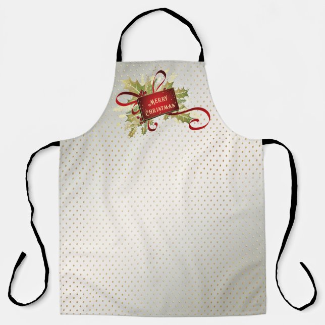 Modern Red Christmas Holiday Apron (Front)