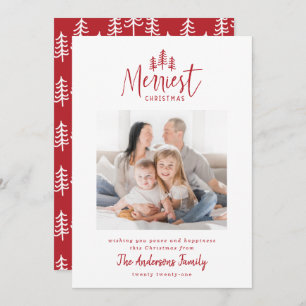 Modern red Christmas japandi 1photo Holiday Card