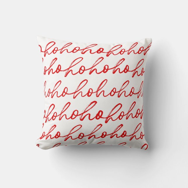Modern Red Christmas Script Pattern  Cushion (Front)
