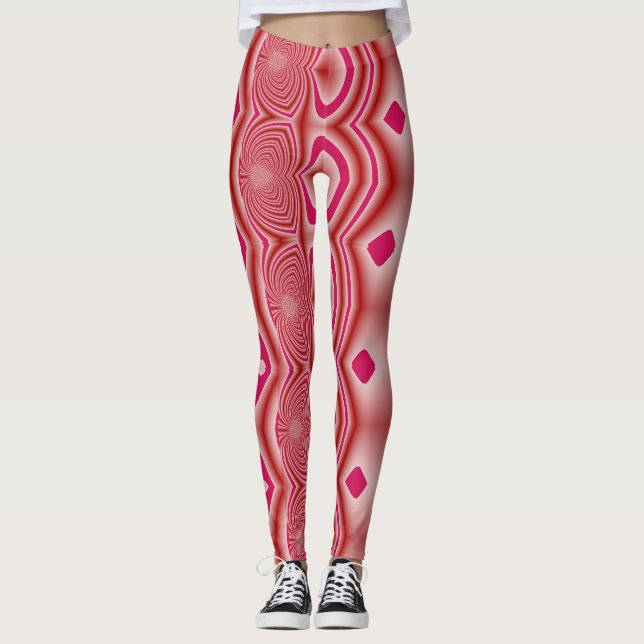 Modern red colour trendy "Ratti_Creative_Arts"   Leggings (Front)