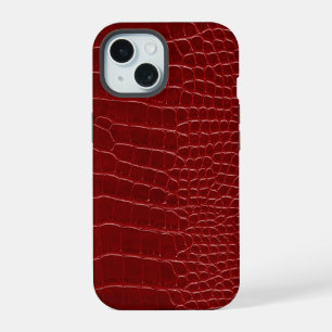 Modern Red Crocodile iPhone 15 Case