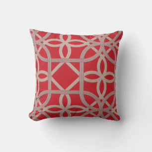 Modern Red Design Throw Pillow