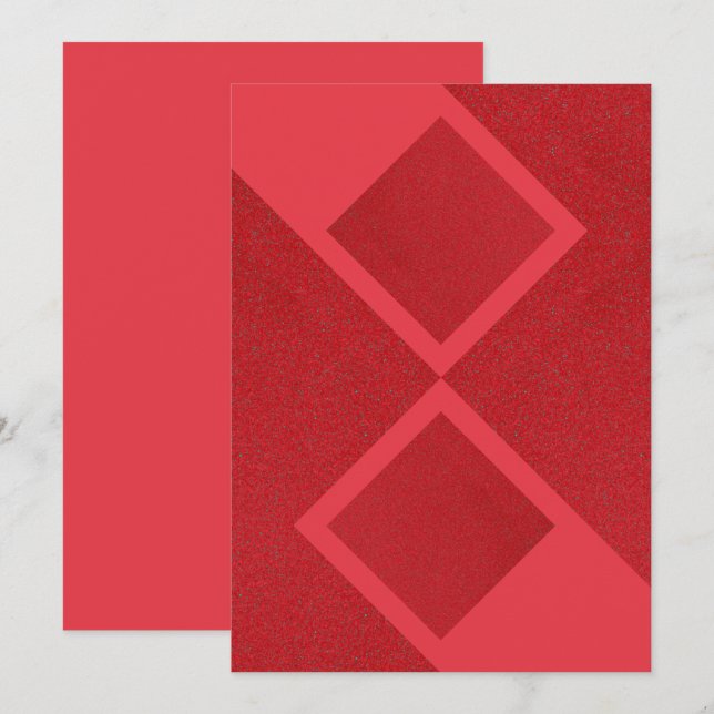 Modern Red Diamond Angled Flat Card – Customisable (Front/Back)