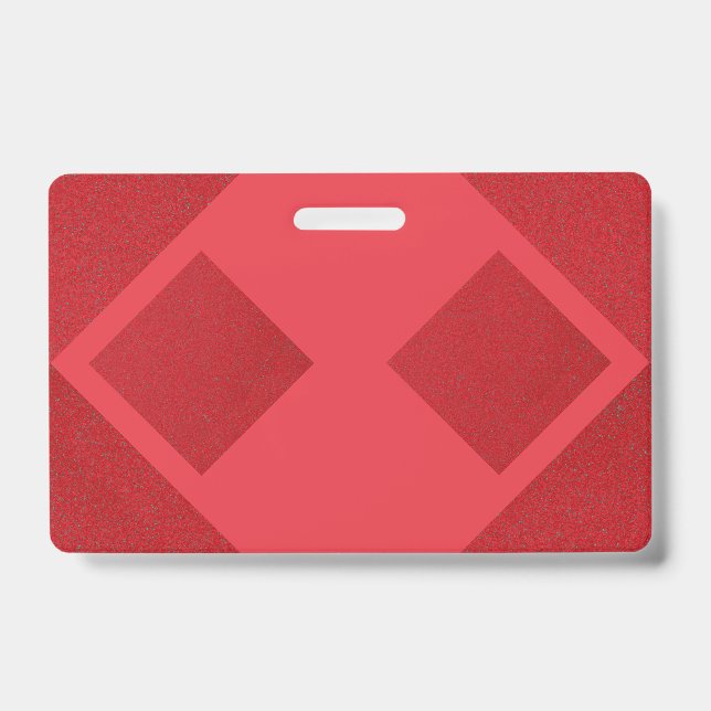 Modern Red Diamond Badge – Custom Bulk ID Tag (Front)
