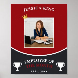Modern Red Employee Of The Month Picture Poster