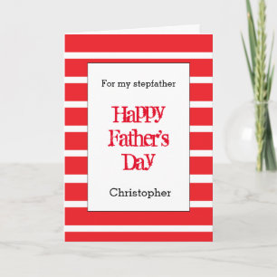 Modern Red Father's Day Stepfather Card