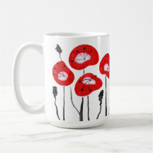 Modern Red Field of Poppies Abstract Floral Gift