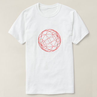 Modern Red Geometric Circle Line Art Minimalist T- T-Shirt