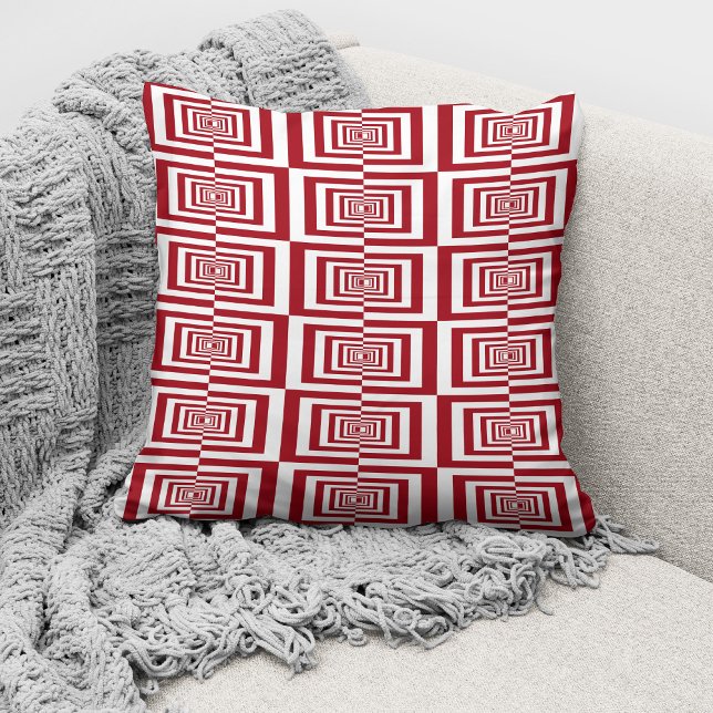 Modern Red Geometric Pattern Cushion (Creator Uploaded)