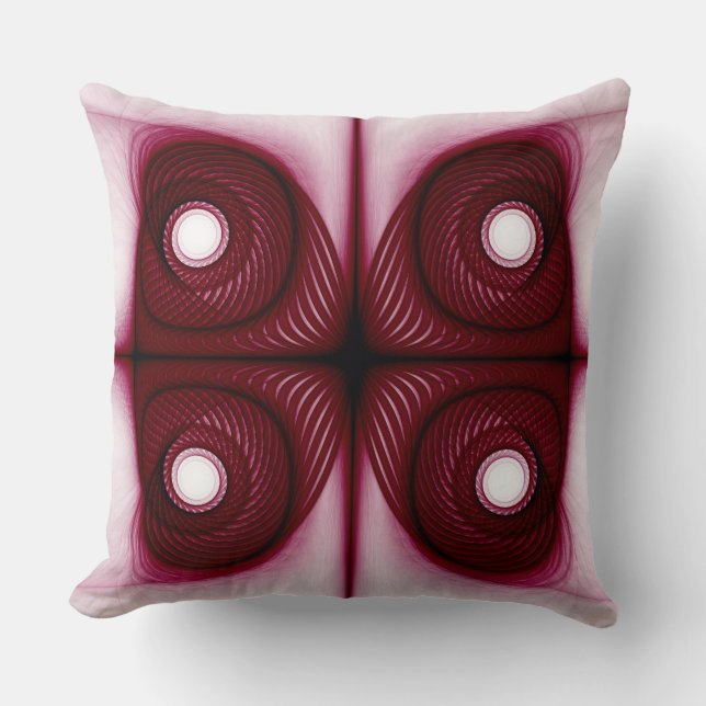 Modern red geometric structure cushion (Front)
