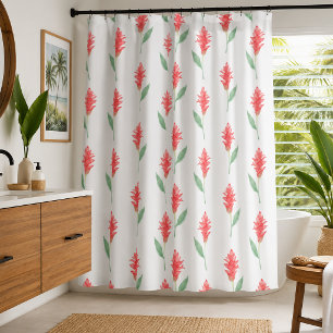 Modern red ginger watercolor  shower curtain