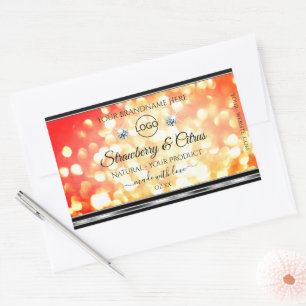 Modern Red Gold Glitter Product Labels Jewels Logo