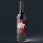 Modern Red Gold Star Christmas Wine Label<br><div class="desc">Personalised Modern red Gold Star Christmas Wine Label..</div>