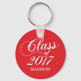 Modern Red   Graduation Key Ring