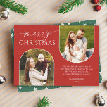 Modern Red Green Arch Photo Frame Christmas Holiday Card<br><div class="desc">This elegantly crafted card introduces a contemporary touch to your Christmas wishes, featuring a stylish arch frame in festive red and green hues. With the convenience of digital download, you can easily print it at home or share it on social media and via email, ensuring your personalised holiday message reaches...</div>