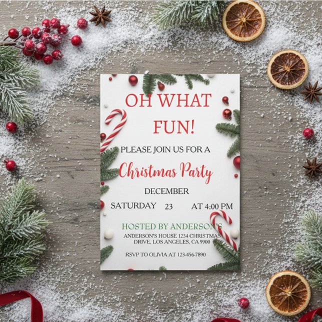 Modern Red & Green Christmas Party Invite (Creator Uploaded)