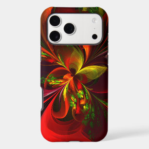 Modern Red Green Floral Abstract Art Pattern #05
