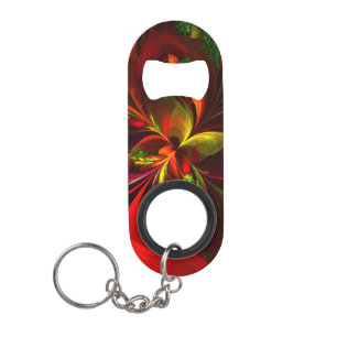 Modern Red Green Floral Abstract Art Pattern #05