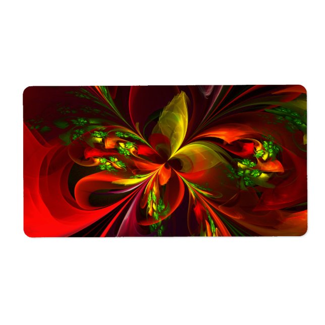 Modern Red Green Floral Abstract Art Pattern #05 (Front)