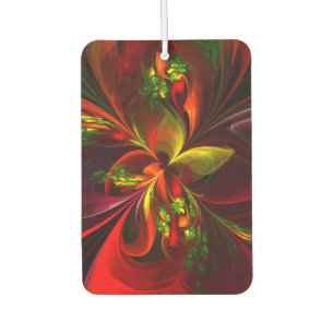 Modern Red Green Floral Abstract Art Pattern #05 Car Air Freshener