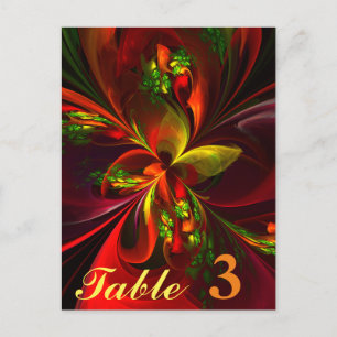 Modern Red Green Floral Abstract Art Pattern #05 Postcard