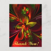 Modern Red Green Floral Abstract Art Pattern #05