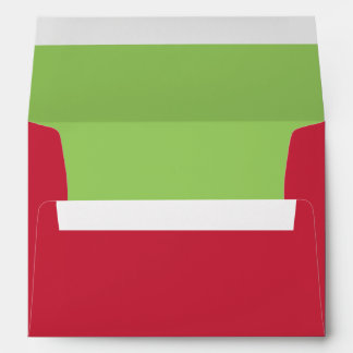 Modern Red & Green Holiday Greeting Card Envelope