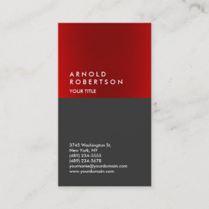 Modern Red Grey Cool Professional Business Card