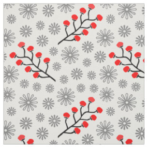Modern Red & Grey Cotton (56" width) Fabric