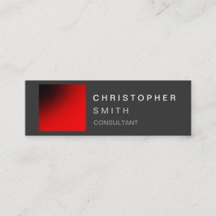 Modern Red Grey Unique Skinny Business Card