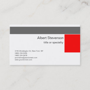 Modern Red Grey White Consultant Business Card
