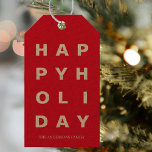Modern Red Happy Holiday  Gift Tags<br><div class="desc">Make your holiday gifts stand out with our Modern Red Happy Holiday Gift Tags! Designed with a sleek and contemporary aesthetic,  these festive tags are the perfect finishing touch for your presents this holiday season.</div>