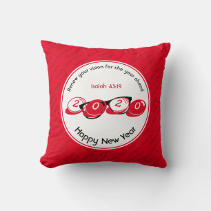 Modern RED Happy New Year 2020 Vision Customised Cushion