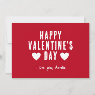 Modern Red Happy Valentine's Day Hearts Boyfriend Holiday Card