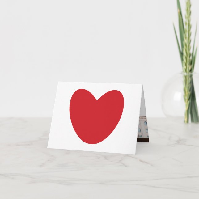 Modern red heart custom text photo Valentine's Day Card (Front)