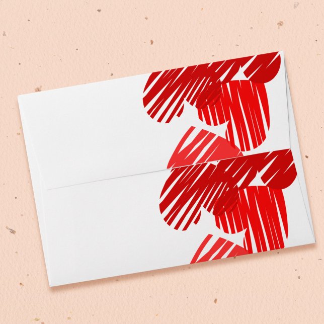 Modern Red Heart Pattern Minimalist Valentine's   Envelopes (Creator Uploaded)