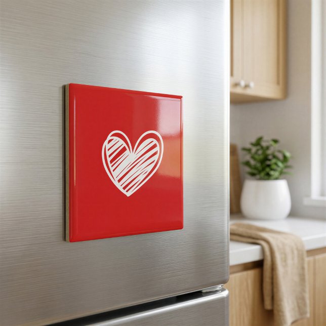 Modern Red Heart Refrigerator Magnet (Creator Uploaded)