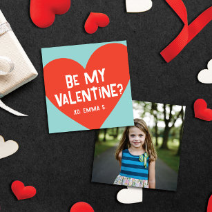 Modern Red Heart Valentine's Classroom Photo Card