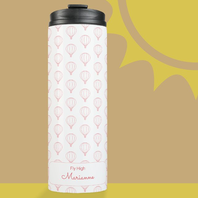 Modern Red Hot Air Balloon Pattern Thermal Tumbler (Hot Air Balloon)