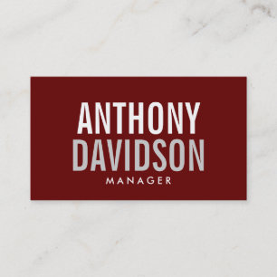 Modern Red Huge Bold Text Business Card