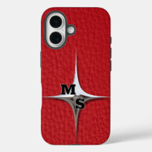 Modern Red Leather Monogram