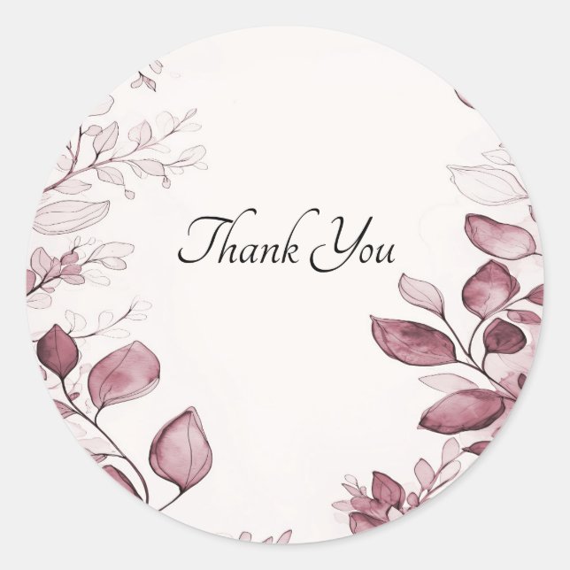 Modern Red Leaves Sticker (Front)