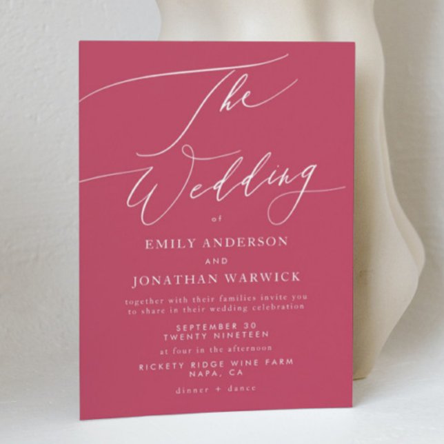 Modern Red Magenta Simple Invitation (Creator Uploaded)