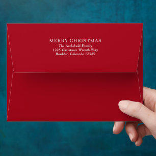 Modern Red Merry Christmas Envelope