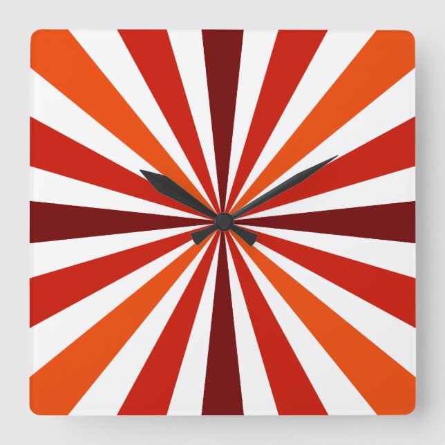 Modern Red/Orange Stripe Clock (Front)