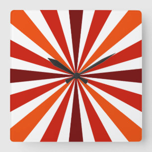 Modern Red/Orange Stripe Clock